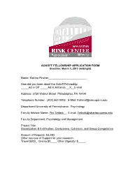 ACKOFF FELLOWSHIP APPLICATION FORM Name