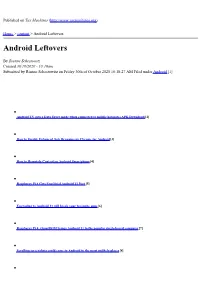 Android Leftovers
