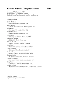 Lecture Notes in Computer Science 8345