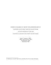 Position Statement on the Routine Administration of Cognitive