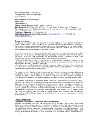Pratt Institute School of Architecture Undergraduate Spring Rome Program Course Syllabus