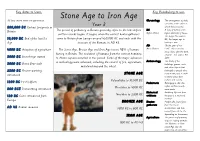 Stone Age to Iron Age All Dates Shown Below Are Approximate