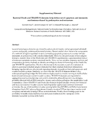 Supplementary Material Bacterial Death and TRADD-N Domains Help Define Novel Apoptosis and Immunity Mechanisms Shared by Prokary