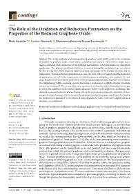 The Role of the Oxidation and Reduction Parameters on the Properties of the Reduced Graphene Oxide