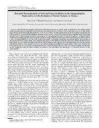 Ancestral Reconstruction of Diet and Fang Condition in the Lamprophiidae: Implications for the Evolution of Venom Systems in Snakes