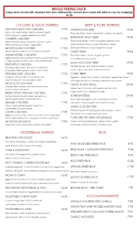 Chicken & Duck Entrees