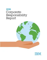 Corporate Responsibility Report 2 2016 IBM Corporate Responsibility Report