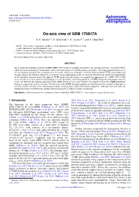 On-Axis View of GRB 170817A O