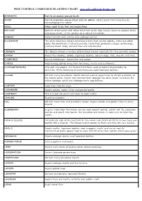 PEST CONTROL COMPANION PLANTING CHART - New-Self-Sufficient-Living.Com