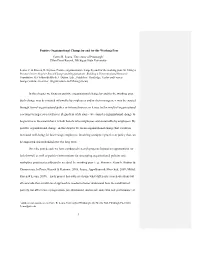 Positive Organizational Change by and for the Working Poor