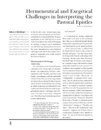 4 Hermeneutical and Exegetical Challenges in Interpreting