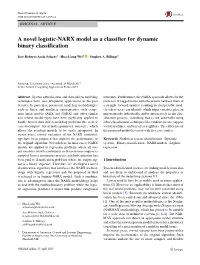 A Novel Logistic-NARX Model As Aclassifier for Dynamic Binary