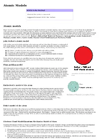 Atomic Models