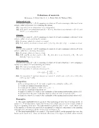 Definitions of Matroids Properties. Examples