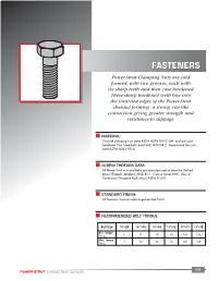 FASTENERS Power-Strut Clamping Nuts Are Cold Formed, with Two Grooves, Each with Six Sharp Teeth and Then Case Hardened