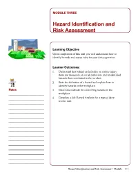 Hazard Identification and Risk Assessment