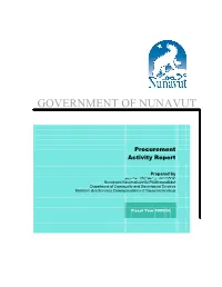 Procurement Activity Report