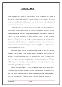 RESERVE BANK of INDIA- CHEQUE TRUNCATION PROCESS Cheque Truncation - Pilot Implementation