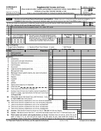 2020 Schedule E (Form 1040) 2020 Attachment Sequence No