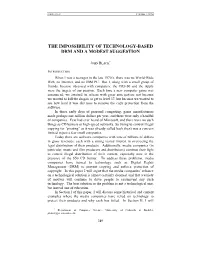 The Impossibility of Technology-Based Drm and a Modest Suggestion