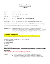 A Non-Programmable Scientific Calculator Is Required for the Course