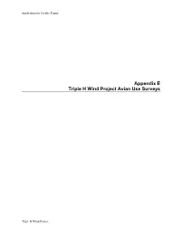 Appendix E Triple H Wind Project Avian Use Surveys