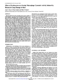Effect of Erythrocytes on Alveolar Macrophage Cytostatic Activity Induced by Bleomycin Lung Damage in Rats'