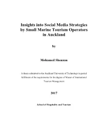 Insights Into Social Media Strategies by Small Marine Tourism Operators in Auckland