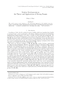 Modern Developments in the Theory and Applications of Moving Frames
