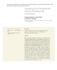 Sampling-Based Methods for Motion Planning with Constraints