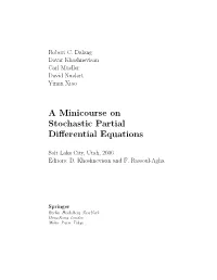 A Minicourse on Stochastic Partial Differential Equations