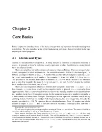 Chapter 2 Core Basics