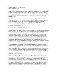 SPORE™ CREATURE CREATOR END USER LICENSE Please Read