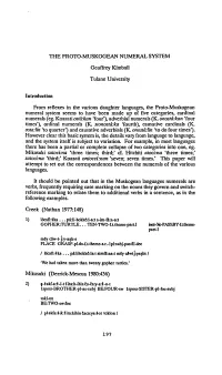 THE PROTO-MUSKOGEAN NUMERAL SYSTEM Geoffrey