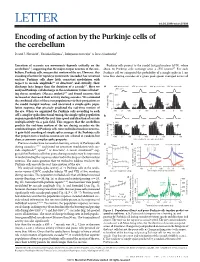 (2015) Encoding of Action by the Purkinje Cells of the Cerebellum