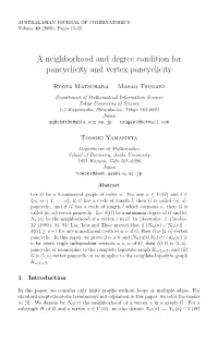 A Neighborhood and Degree Condition for Pancyclicity and Vertex Pancyclicity