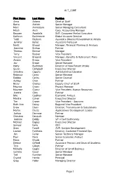 ALT CORE Page 1 First Name Last Name Position Anna Adams Chief