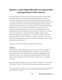 Appendix 2: Human Rights Watch Work on Headscarf Bans and Requirements in Other Countries