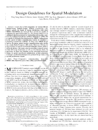 Design Guidelines for Spatial Modulation