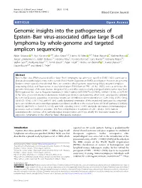 Genomic Insights Into the Pathogenesis of Epstein–Barr Virus