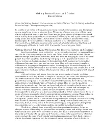Making Sense of Letters and Diaries Steven Stowe