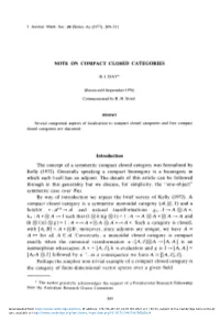 Note on Compact Closed Categories