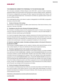 The Nomination Committee's Proposals to the Skistar