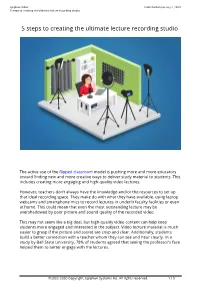 5 Steps to Creating the Ultimate Lecture Recording Studio