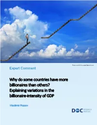 Explaining Variations in the Billionaire-Intensity of GDP