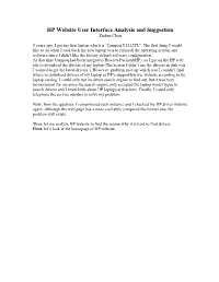 HP Website User Interface Analysis and Suggestion Zizhen Chen