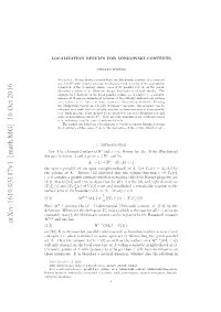 Localization Results for Minkowski Contents