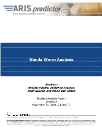 Nimda Worm Analysis Analysts