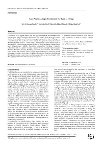 Non-Pharmacologic Treatments for Fear of Flying Introduction