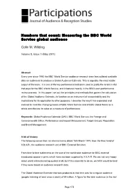 Numbers That Count: Measuring the BBC World Service Global Audience